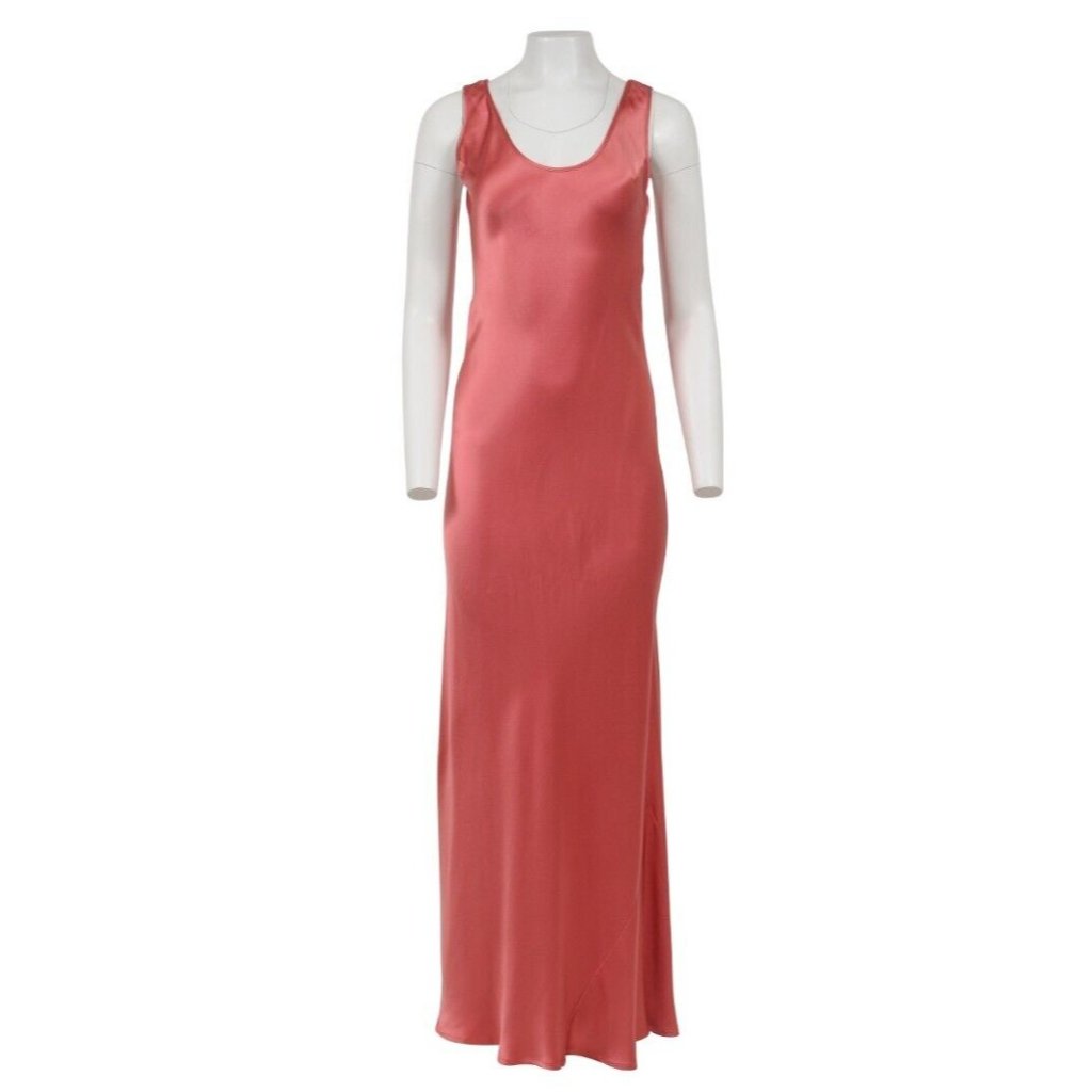 Galvan London Womens 525 Signature 90's Slip Dress Size 36 Rose Pink Satin Silk